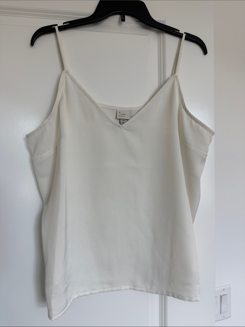 a new day Cream V-Neck Satin Camisole with Adjustable Straps
